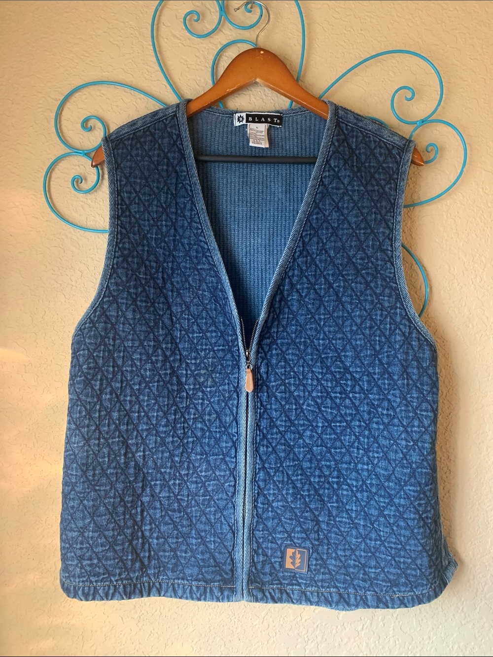 Quilted Blue Blast Zip-Front Vest